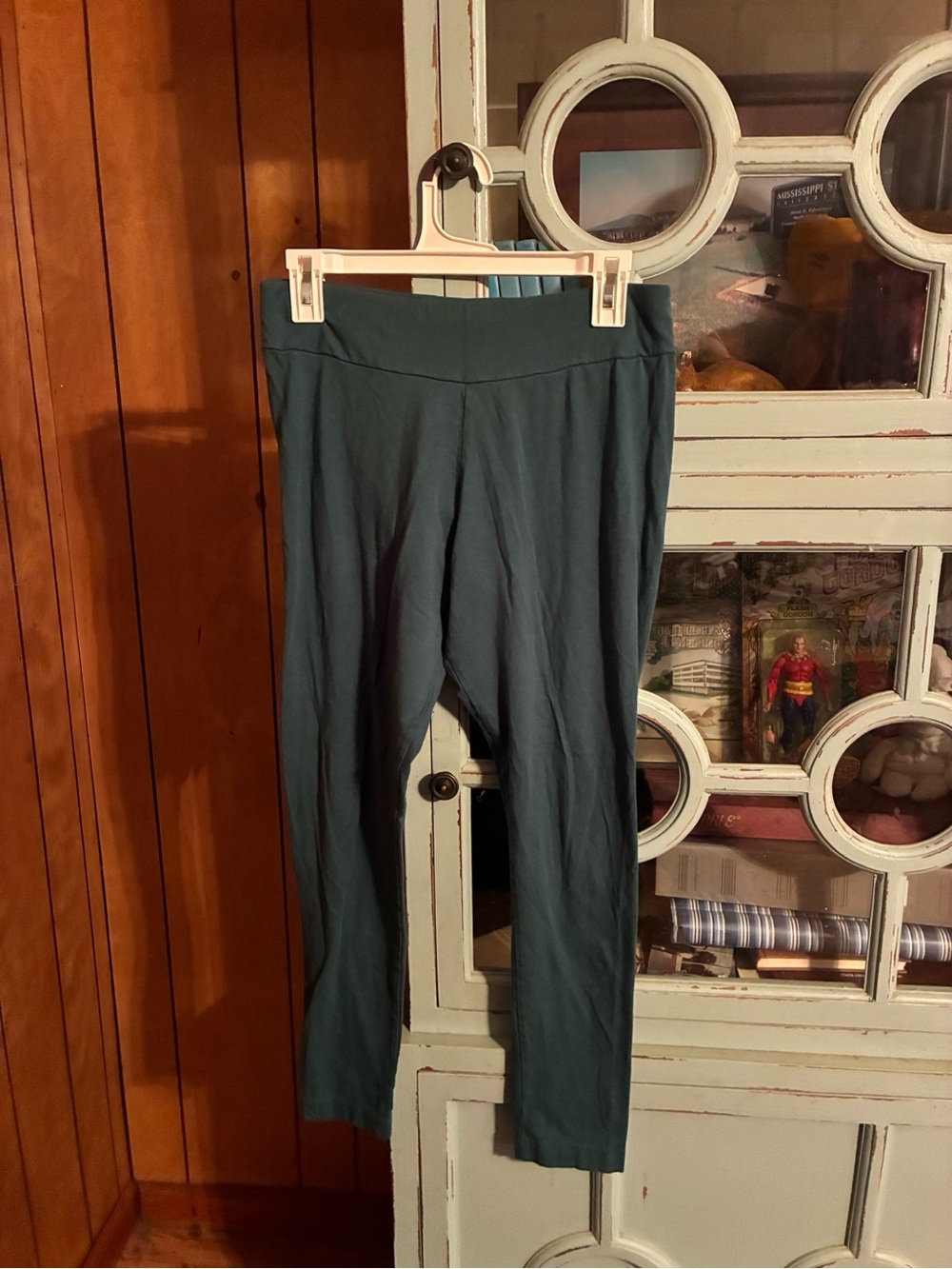 Women's Green Stretch Knit Pants Size M 8 10 Time & Tru B18